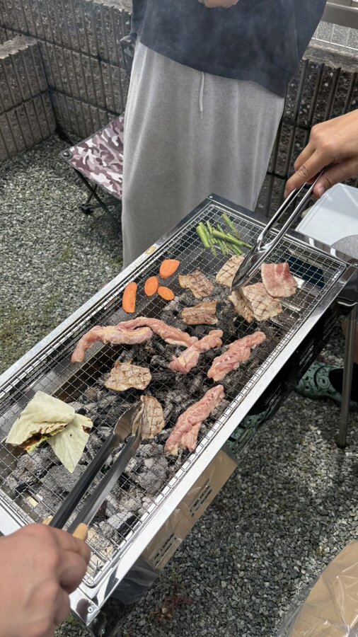 熊本県での出張バーベキューの様子（家族でのBBQ）