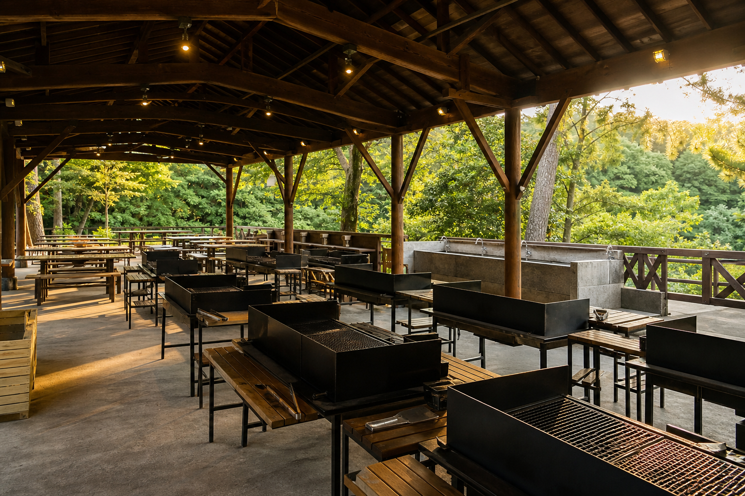 BBQ会場でのバーベキュー